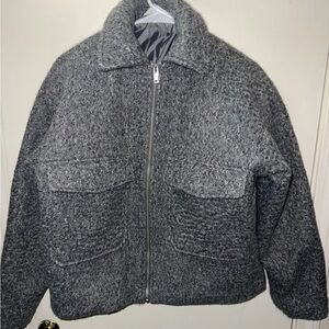 H&M KIDS FELTED SHACKET 14YR Gray Jacket